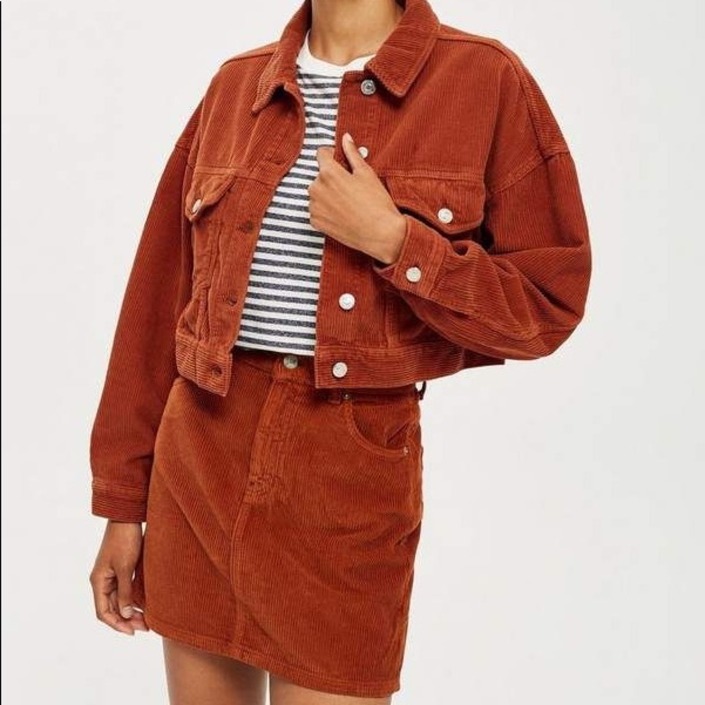 Shinestar Corduroy Jacket and Skirt Set